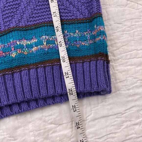 Vintage Saturdays 100% Acrylic Purple Patterned Sweater size Medium - Picture 6 of 6